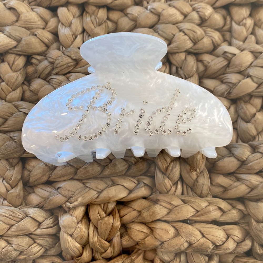 Bride hair clip white